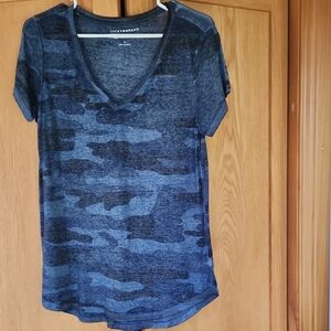 Lucky Brand Navy Camo V-Neck Tee